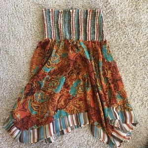 American Rag Boho Strapless Blouse Sz M